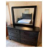 6 Drawer Curved Dresser With Mirror