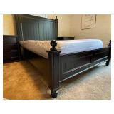 Queen Sized Wooden Bed With Two Wooden Nightstands
