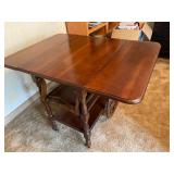 Drop Leaf Tea Cart With Removable Tray and Drawer