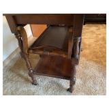 Drop Leaf Tea Cart With Removable Tray and Drawer