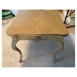 Vintage Ornate Single Drawer Wooden Table With Inlay Top and Cover