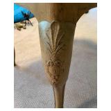 Vintage Ornate Single Drawer Wooden Table With Inlay Top and Cover