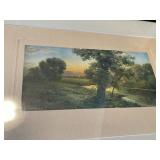 Vintage "By The Shady Stream" Framed Art