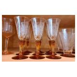 Vintage Etched Glassware