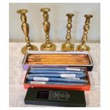 Brass Candleholders and Tapers