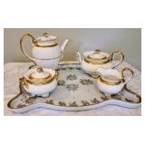Vintage Gold and White Tea Set