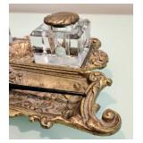 Ornate Brass Inkwell