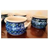 Blue Ceramic Polish Crocks