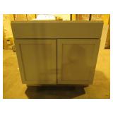 Hampton Bay Courtland Shaker Assembled 36 in. x 34.5 in. x 24 in. Stock Base Kitchen Cabinet in Sterling Gray Finish