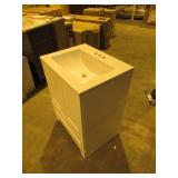 Thornbriar 24 in. W x 18.75 in. D Bath Vanity in White with Colorpoint Vanity Top in White with White Sink and Mirror