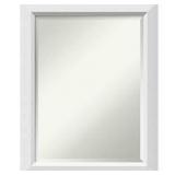 Blanco 22 in. W x 28 in. H Framed Rectangular Beveled Edge Bathroom Vanity Mirror in Satin White