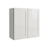 Courtland Shaker Assembled 30 in. x 30 in. x 12 in. Stock Wall Kitchen Cabinet in Polar White Finish (Back Damage Minor Re Glue)