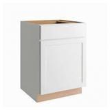 Courtland Shaker Assembled 24 in. x 34.5 in. x 24 in. Stock Base Kitchen Cabinet in Polar White Finish