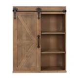 Cates 8 in. x 22 in. x 28 in. Rustic Brown Wood Decorative Cabinet Wall Shelf