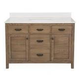 Stanhope 49 in. Reclaimed Oak Single Vanity with Crystal White Engineered Stone Vanity Top and Undermount Sink