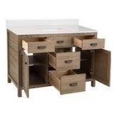 Stanhope 49 in. Reclaimed Oak Single Vanity with Crystal White Engineered Stone Vanity Top and Undermount Sink