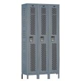 Heavy-Duty Ventilated (HDV) Stock Lockers - Single Tier 3-Wide (36 x 15 x 78)
