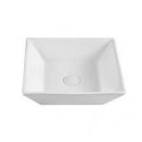 Glossy Ceramic 16-3/8 in. Square Bathroom Vessel Sink in White