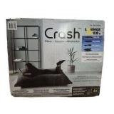 Lounge & Co Crash Foam Pillow Bean Bag Lounger With Gray Faux Fur Washable Cover (out of Box)