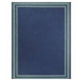 Border Navy Aqua 5 ft. x 7 ft. Indoor/Outdoor Area Rug