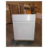 Courtland Shaker Assembled 24 in. x 34.5 in. x 24 in. Stock Base Kitchen Cabinet in Polar White Finish