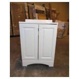 24.50 in. W Bath Vanity in White with Cultured Marble Vanity Top in White with White Basin