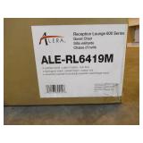 Alera Reception Lounge 600 Series Guest Chair, 26.8 x 27.2 x 35.8, Black Seat/back, Mahogany Base