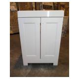 Shaila 24.5 in. W Bath Vanity in White with Cultured Marble Vanity Top in White with White Basin