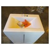 Shaila 24.5 in. W Bath Vanity in White with Cultured Marble Vanity Top in White with White Basin