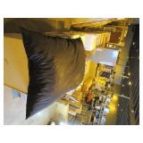 Lounge & Co Crash Foam Pillow Bean Bag Lounger With Gray Faux Fur Washable Cover (out of Box)