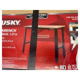 HUSKY 4 ft. Black Solid Wood Workbench