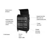 HUSKY 41 in. x 24.5 in D 16-Drawer Gloss Black Tool Chest and Cabinet Combo