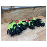 MILWAUKEE Lot of 10- High Visibility Level 4 Cut Resistant Polyurethane Dipped Work Gloves( 5 Large and 5 XL)