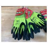 MILWAUKEE Lot of 10- High Visibility Level 4 Cut Resistant Polyurethane Dipped Work Gloves( 5 Large and 5 XL)