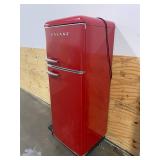 GALANZ 7.6 cu.ft. Retro Mini Refrigerator with Dual Door and True Freezer in Red