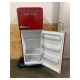 GALANZ 7.6 cu.ft. Retro Mini Refrigerator with Dual Door and True Freezer in Red