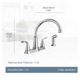 MOEN Brecklyn 2-Handle Standard Kitchen Faucet with Side Sprayer in Spot Resist Stainless