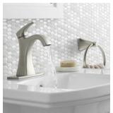 KOHLER Maxton Brushed Nickel 1-Handle 4-in Centerset WaterSense Bathroom Sink Faucet with Drain and Deck Plate
