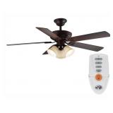 HAMPTON BAY Campbell 52 in. LED Indoor Mediterranean Bronze Ceiling Fan with Light Kit and Remote Control