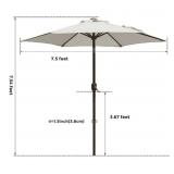 LAUREL CANYON 7.5 ft. Market Patio Umbrella Table with Push Button Tilt and Crank in Beige