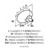 AMEROCK GLACIO Lot of 12- Glacio 1-3/4 in. L (44 mm) Clear/Black Bronze Oval Cabinet Knob