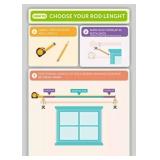 IVILON Drapery Treatment Window Curtain Rod 1" Rod with End Cap 120-240" Black