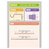 IVILON Drapery Treatment Window Curtain Rod 1" Rod with End Cap 120-240" Black