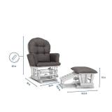 GRACO Glider and Nursing Ottoman, White/Gray