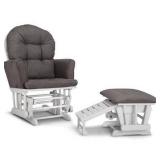 GRACO Glider and Nursing Ottoman, White/Gray