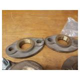 Large Lot of Brass Threaded Pipe Flanges - 2" NPT, 1-1/2" NPT, 1" NPT & 3/4" NPT