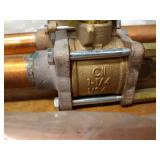 Lot of (5) Beacon Medical Gas 1-1/4" Brass / Copper Shut Off Valves