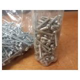 Lot of 10-24 x 3.5" Machine Screws and Jug of 1/4" Machine Screws