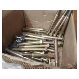 Lot of 5/8" Bolts (6" & 3") and Bucket of 1/2" & 7/16" Bolts