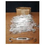 Lot of (45) Aluminum Turnbuckles w/ Steel Threaded Hooks